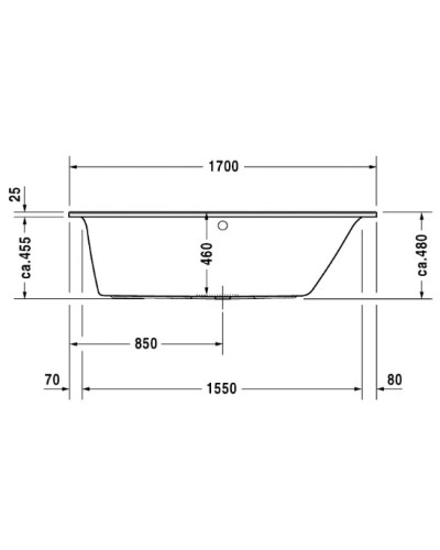 Акриловая ванна 170х75 см R Duravit Darling New 700243000000000