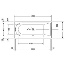 Акриловая ванна 170х75 см R Duravit Darling New 700243000000000