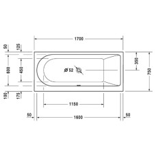 Акриловая ванна 170х75 см R Duravit Darling New 700243000000000