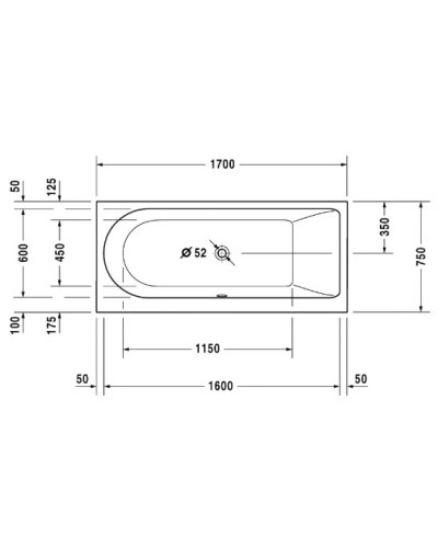 Акриловая ванна 170х75 см R Duravit Darling New 700243000000000