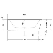 Акриловая ванна 190х90 см L Duravit Darling New 700246000000000