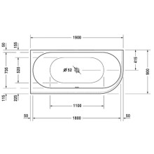 Акриловая ванна 190х90 см L Duravit Darling New 700246000000000