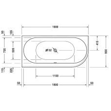 Акриловая ванна 190х90 см L Duravit Darling New 700246000000000