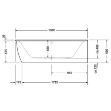 Акриловая ванна 190х90 см R Duravit Darling New 700247000000000