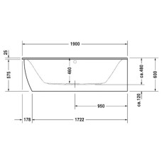 Акриловая ванна 190х90 см R Duravit Darling New 700247000000000