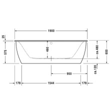 Акриловая ванна 190х90 см Duravit Darling New 700248000000000