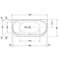 Акриловая ванна 190х90 см Duravit Darling New 700248000000000