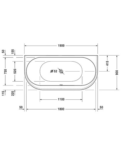 Акриловая ванна 190х90 см Duravit Darling New 700248000000000