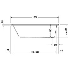 Акриловая ванна 170х70 см Duravit Daro 700141000000000