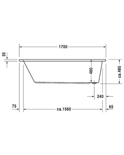 Акриловая ванна 170х70 см Duravit Daro 700141000000000