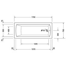 Акриловая ванна 170х70 см Duravit Daro 700141000000000