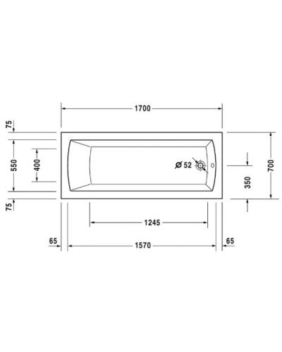 Акриловая ванна 170х70 см Duravit Daro 700141000000000
