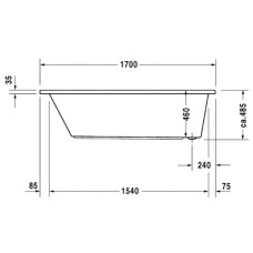Акриловая ванна 170х75 см Duravit Daro 700027000000000