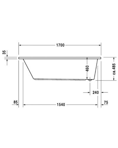 Акриловая ванна 170х75 см Duravit Daro 700027000000000