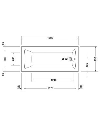 Акриловая ванна 170х75 см Duravit Daro 700027000000000