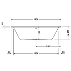 Акриловая ванна 180х80 см Duravit Daro 700028000000000