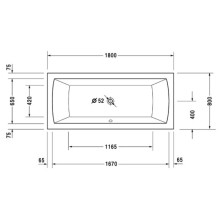 Акриловая ванна 180х80 см Duravit Daro 700028000000000