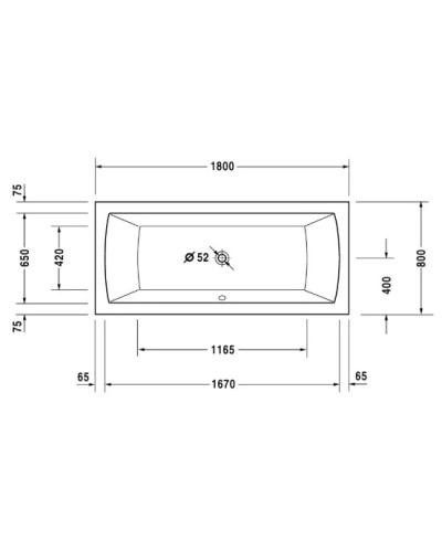 Акриловая ванна 180х80 см Duravit Daro 700028000000000