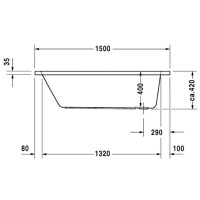 Акриловая ванна 150х75 см Duravit D-Code 700095000000000