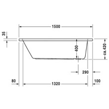 Акриловая ванна 150х75 см Duravit D-Code 700095000000000