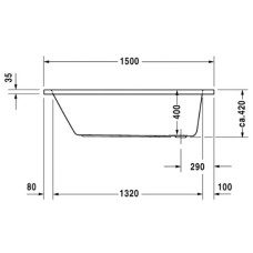 Акриловая ванна 150х75 см Duravit D-Code 700095000000000