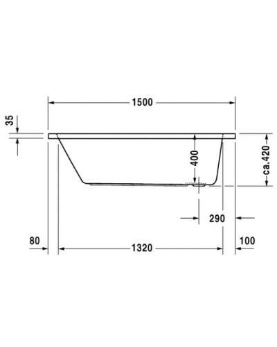 Акриловая ванна 150х75 см Duravit D-Code 700095000000000