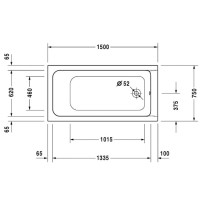 Акриловая ванна 150х75 см Duravit D-Code 700095000000000