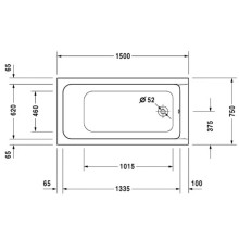 Акриловая ванна 150х75 см Duravit D-Code 700095000000000
