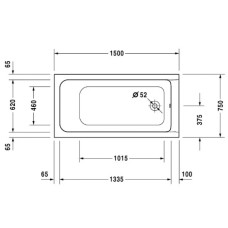 Акриловая ванна 150х75 см Duravit D-Code 700095000000000