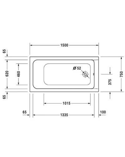 Акриловая ванна 150х75 см Duravit D-Code 700095000000000