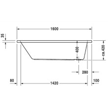 Акриловая ванна 160х70 см Duravit D-Code 700096000000000