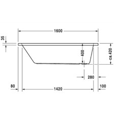 Акриловая ванна 160х70 см Duravit D-Code 700096000000000