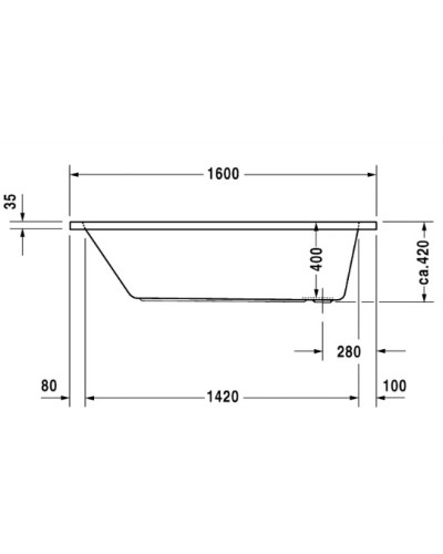 Акриловая ванна 160х70 см Duravit D-Code 700096000000000