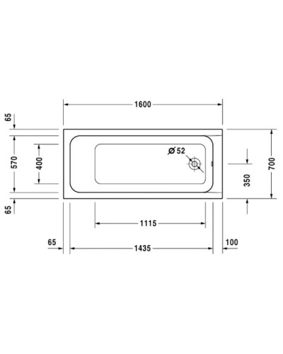 Акриловая ванна 160х70 см Duravit D-Code 700096000000000