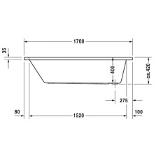 Акриловая ванна 170х70 см Duravit D-Code 700098000000000