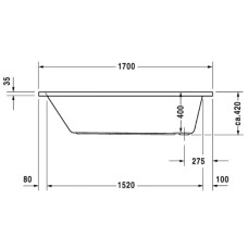 Акриловая ванна 170х70 см Duravit D-Code 700098000000000