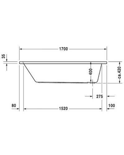 Акриловая ванна 170х70 см Duravit D-Code 700098000000000