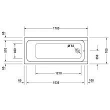 Акриловая ванна 170х70 см Duravit D-Code 700098000000000
