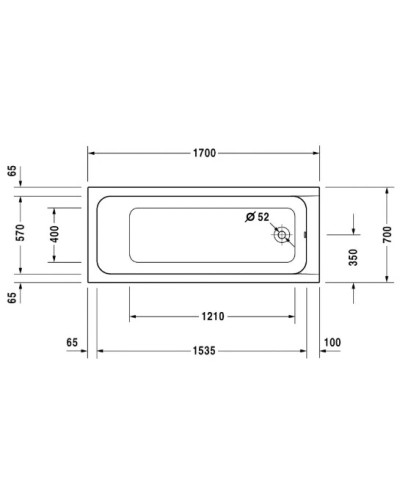 Акриловая ванна 170х70 см Duravit D-Code 700098000000000