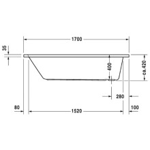 Акриловая ванна 170х75 см Duravit D-Code 700100000000000