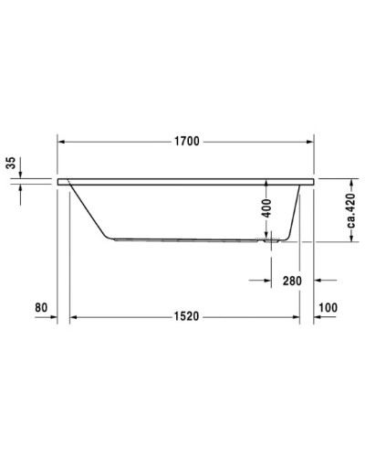 Акриловая ванна 170х75 см Duravit D-Code 700100000000000