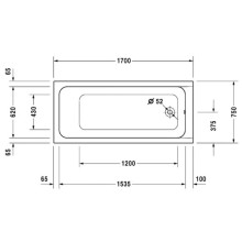 Акриловая ванна 170х75 см Duravit D-Code 700100000000000