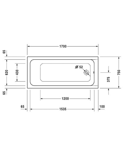 Акриловая ванна 170х75 см Duravit D-Code 700100000000000