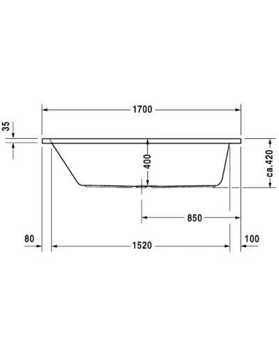Акриловая ванна 170х70 см Duravit D-Code 700097000000000