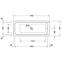 Акриловая ванна 170х70 см Duravit D-Code 700097000000000