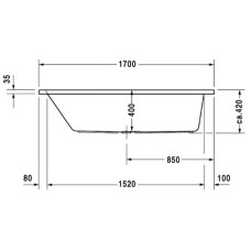 Акриловая ванна 170х75 см Duravit D-Code 700099000000000