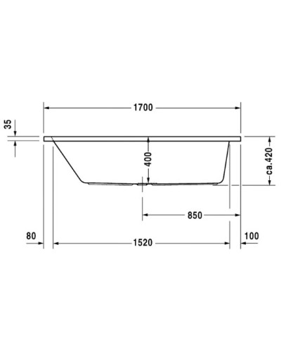 Акриловая ванна 170х75 см Duravit D-Code 700099000000000