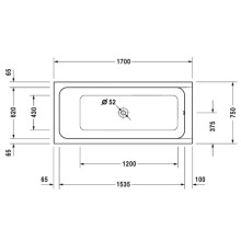 Акриловая ванна 170х75 см Duravit D-Code 700099000000000