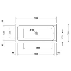 Акриловая ванна 170х75 см Duravit D-Code 700099000000000