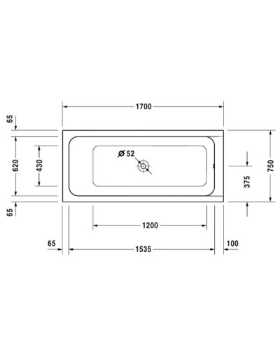 Акриловая ванна 170х75 см Duravit D-Code 700099000000000